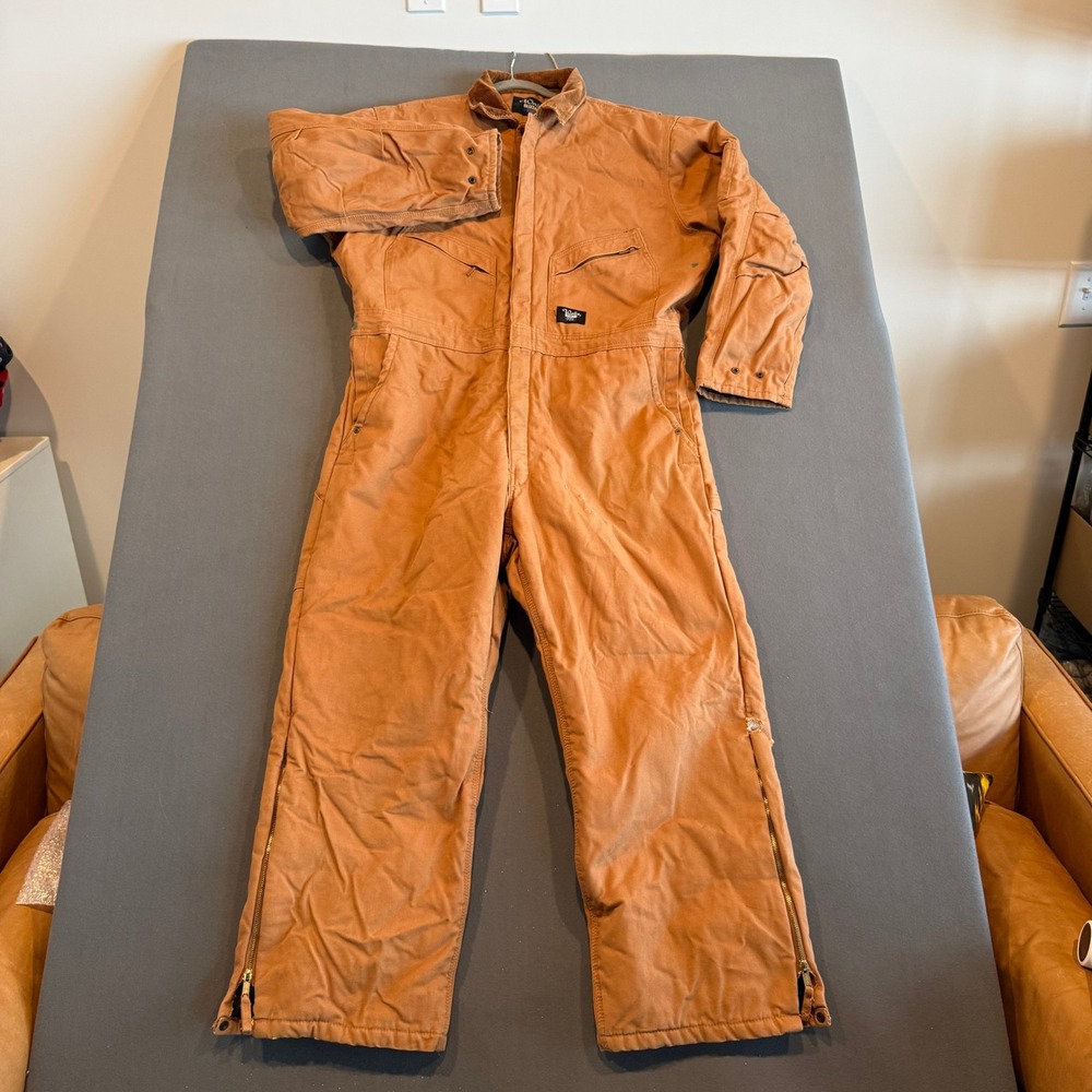 Walls Blizzard Pruf Insulated Work Coveralls Brown Duck Canvas XL Regular